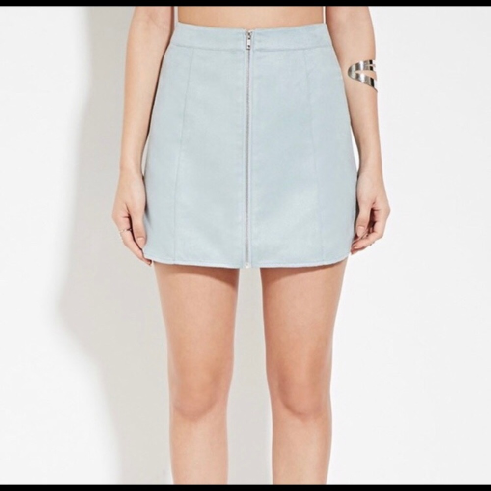 Dusty blue mini skirt